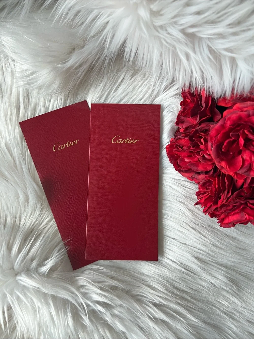 New Cartier Gold-Logo Red Card Set
